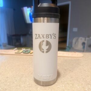 Yeti White and Stainless Steel Zaxby's Branded Water Bottle